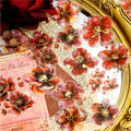 20 Sheets/pack PET Sticker Pack 6 Options of Decorative Materials for the Flower Poetry Series Matte Hot Stamping Account