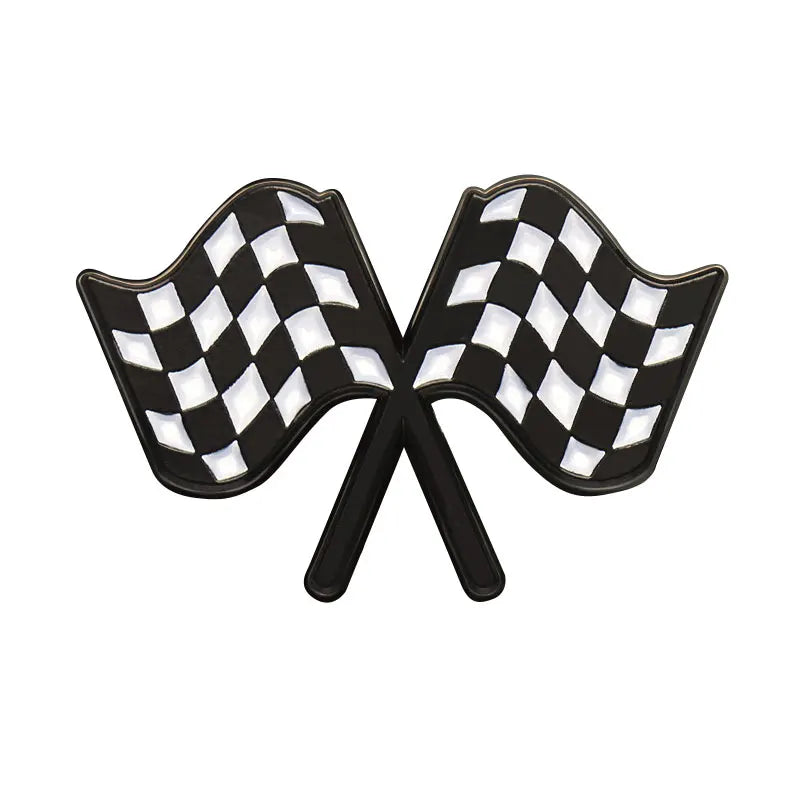 Racing Flag Enamel Badge Trendy Clothing Accessory for Car Fans Perfect for Collars Backpacks