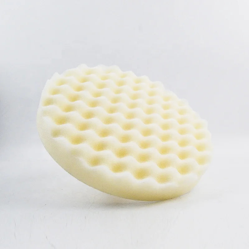 3M 05723 Waffle Face Style Hook and Loop Buffing Pads 2pcs/pack 12pack/case White Foam Compounding Round Sponge Pad