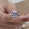 Messi Jewelry MSR-1113 18K Classic Gift Band halo Ring 3.1ct E VVS2 Round Cut Engagement Wedding Lab Grown Diamond Ring