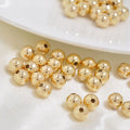 Copper Smooth Round Beads Gold Plated Color Round Spacer Beads Ball Beads for Bracelet Necklace Earring Making