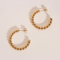 Wholesale Stainless Steel 18k Gold Plated Rope Twisted Earring Women c Hoop Earrings Jewelry Supplier