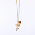 Factory Custom Flower Jewelry Cute Hollow Flower Birthstone Necklace for Women