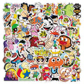 50Pcs Classic TV Kid Cartoon Sticker for Suitcase Laptop Scrapbook Home Wall Decoration 90 Cartoons Stickers Label Pack