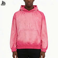 Custom Men's Distressed Sun Faded Wash Ripped Hoodie Streetwear Jersey 100% Cotton Digital Printing Winter Style