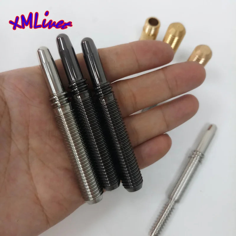 Xmlivet Stainless Steel Domestic Uni-Lock Billiards Pool Cue Joint Thread Male Screw Pin with Female Insert Can Plating Color