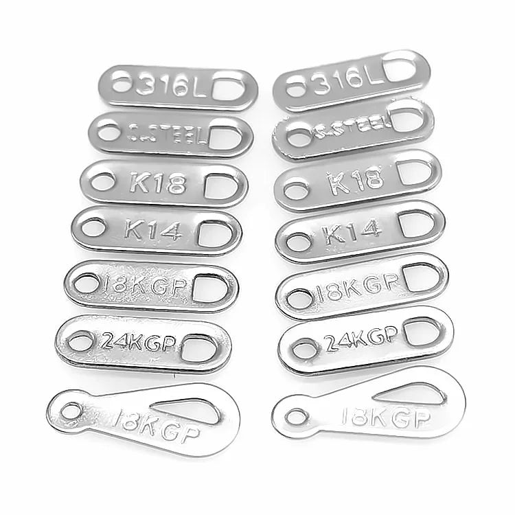Stainless Steel Jewelry Findings Charms Small Brand Logo Custom Engraved Logo Tags Pendant for Bracelets Necklaces