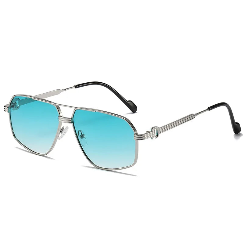 Hot Sell Metal Ladies Sun Glasses Fashion Wholesale Custom Logo Metal Blue Shades Sunglasses Men Women