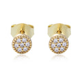Newest Design 925 Sterling Silver Gold Plated CZ Halo Small Woman Wedding Diamond Stud Earring for Woman