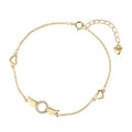 New 925 Sterling Silver Gold Plated Angel Heart Pendant Women's Bracelet - Simple and Elegant Design