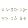 Gemnel Minimalist Gold Plated Jewelry 925 Silver Diamond Stud Earring