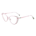 YC OPTICAL 2024 Innovative Trendy Double Rim Cat Eye Metal Eyeglasses Frame for Women