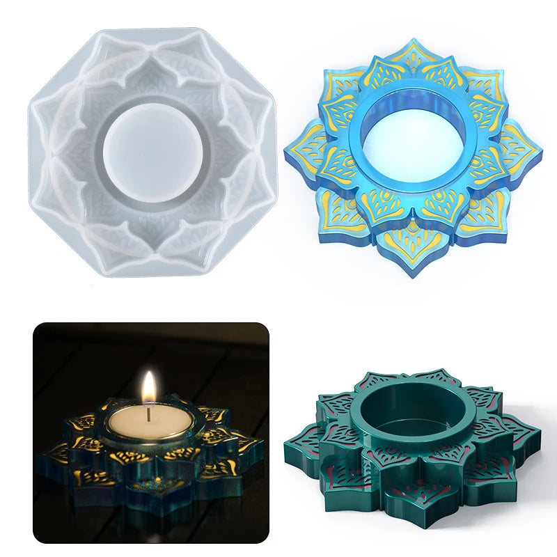OME Early Riser Hot Selling Eco-Friendly Silicone Resin Mold New Irregular Pattern Flower Candle Holder ERH2208001 Cake Tools
