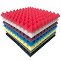 Modern Custom Self-Adhesive Acoustic Foam Panels Spectrum 200-4000 Hz NRC 0.8-1.0 Pyramid Wave Sound Absorbing Deadening Sponge