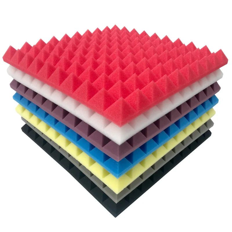 Modern Custom Self-Adhesive Acoustic Foam Panels Spectrum 200-4000 Hz NRC 0.8-1.0 Pyramid Wave Sound Absorbing Deadening Sponge