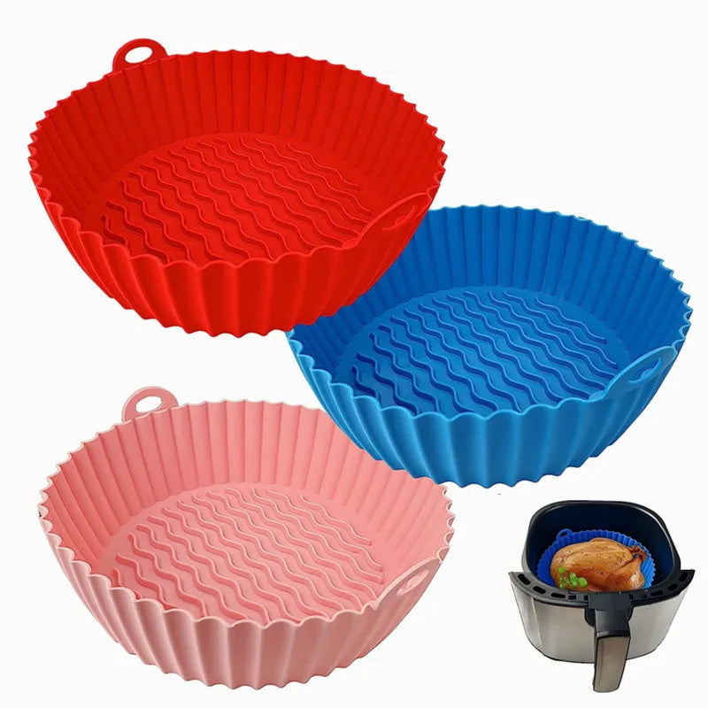 Reusable Air Fryer Silicone Liners Pot Replacement of Flammable Parchment Paper Reusable Baking Tray