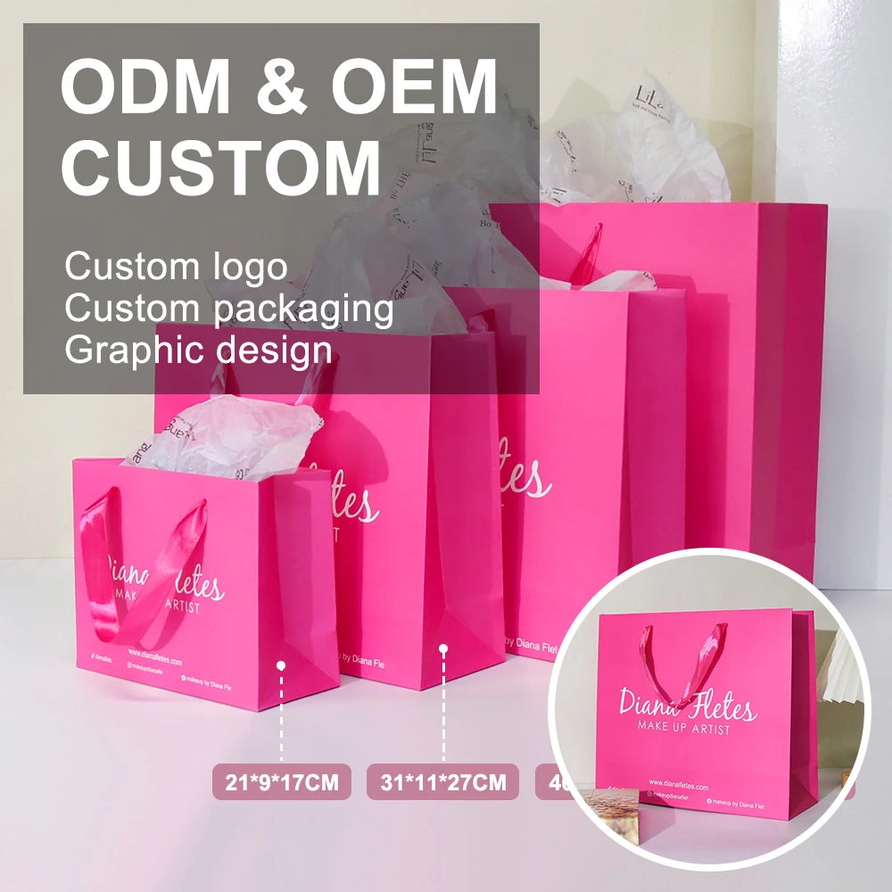 Custom Luxury Clothing Retail Bag Screen Printing Gift Bag Bolsas De Papel Shopping Packaging Paper Bag With Handles for Clothes