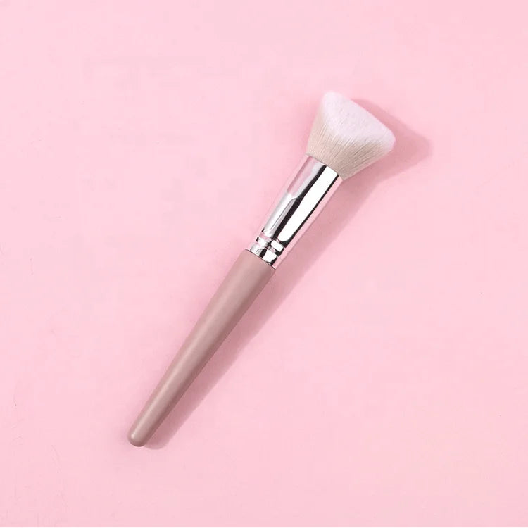 New Beauty Cosmetic Tool Custom Logo Foundation Contour Shadow Soft Bristle Wood Handle Makeup Brushes