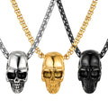 Hip Hop Punk Trendy Gothic Skull Evil Devil Party Religious Stainless Steel Fashion Jewelry Pendant Necklaces for Men Wholesale