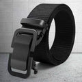 Men Automatic Buckle Belt Trend Casual Solid Color Nylon Canvas Belt for Youth