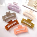 Trending 13cm Large Rectangle Shark Claw Hair Clips Decorative PC Material for Thick Hair