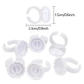 100pcs/bag Smart Glue Cups Glue Rings for Eyelash Extensions Flower Shape Pigment Finger Holders Hand Beauty Tools