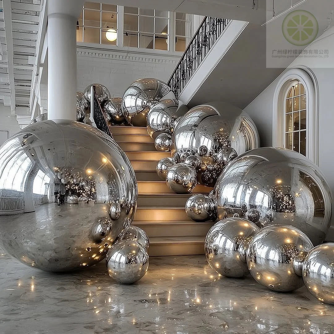 2026 Commercial PVC Inflatable Mirror Balloon Sphere Ball Big Shiny Ball Inflatable PVC Ball for Party Event Decoration