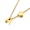Europe United States Cross-Border Wholesale New Simple Fashion Heart 26 Letters Love Titanium Steel Drawable Pendant Necklace