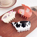 ZiTeng Fun Handmade Square Small Animal Hair Clip Gentle Sweet Shark Pig Cow Hair Claws Accessory for Girls Acetate Material