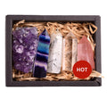 Natural Crystal Healing Set 7 Chakra Stone Kit Yoga Meditation Set Chakras Crystals Healing Therapy Stones Set with Wooden Box