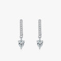 Ailmay 100% 925 Sterling Silver Fashion Clear CZ Water Drop Shape Sparkling Hoop Earrings for Women Wedding Statement Jewelry