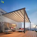 Pergola Retractable Roof Awning Aluminum Retractable Pergola Electric Waterproof Pergola Roof Garden Awning