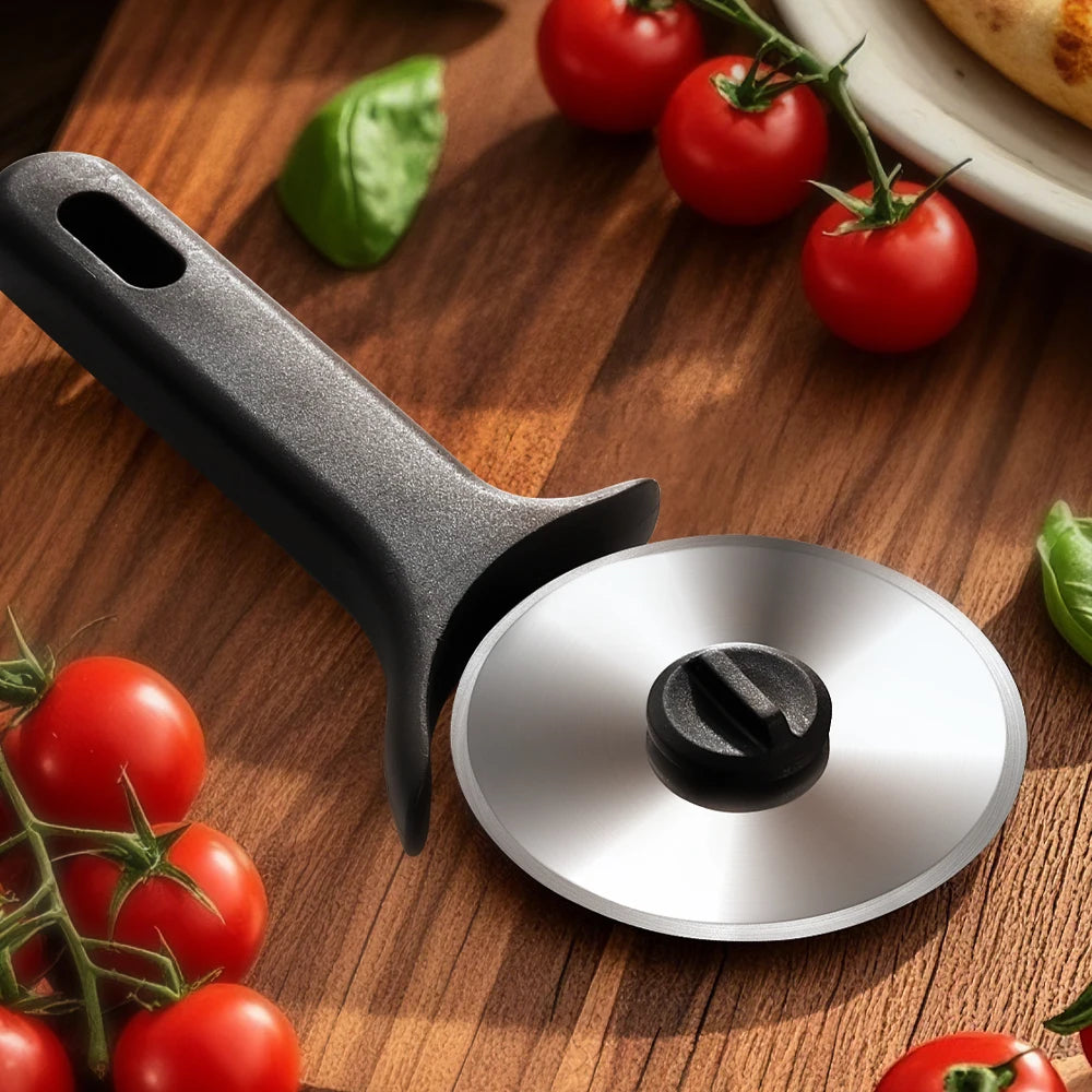 430 Stainless Steel Kitchen Pizza Cutter Wheel with PP Handle Dishwasher Safe Pizza Slicer Tools Custom Logo