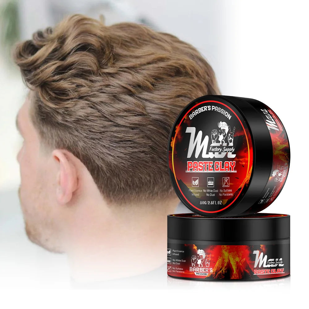 Barber Mens Hair Paste Clay No Flaking Flexible Hold Volumising Styling Natural Matte Finish