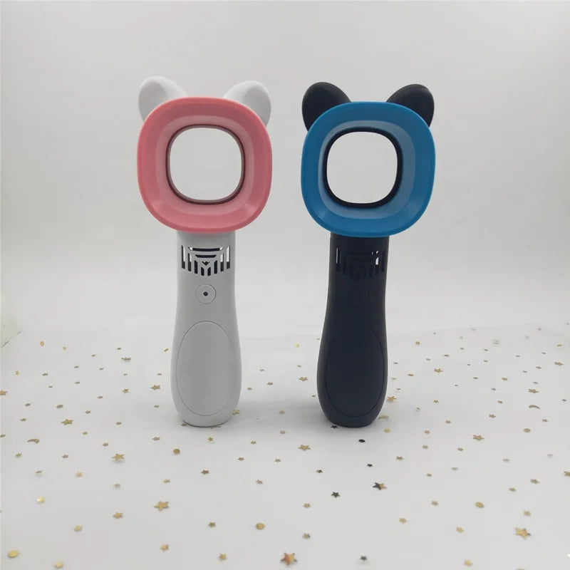 Portable USB Mini Fan Handheld Leafless Bladeless Design Rechargeable Eyelash Fan Dryer with Fast Drying Plastic Beauty Tool