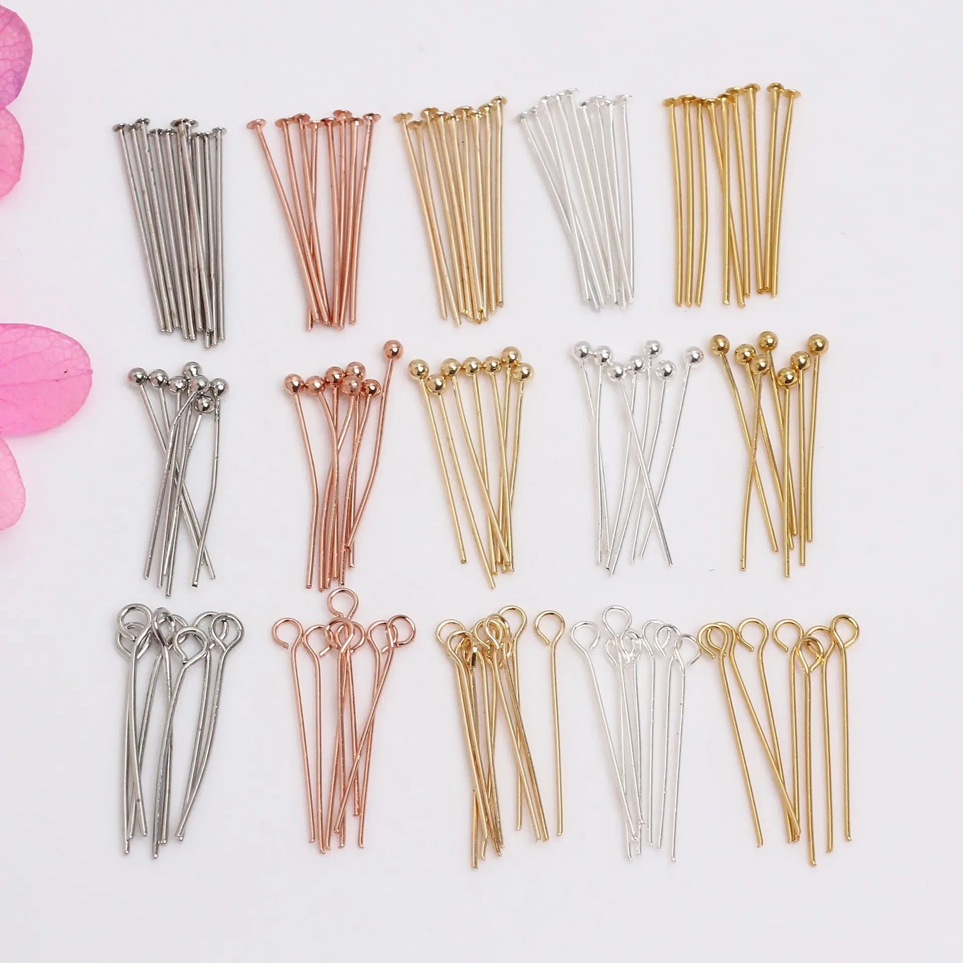14K & 18K Gold Plated Flat Ball Head Pins Gold Silver Brass Jewelry Making Findings