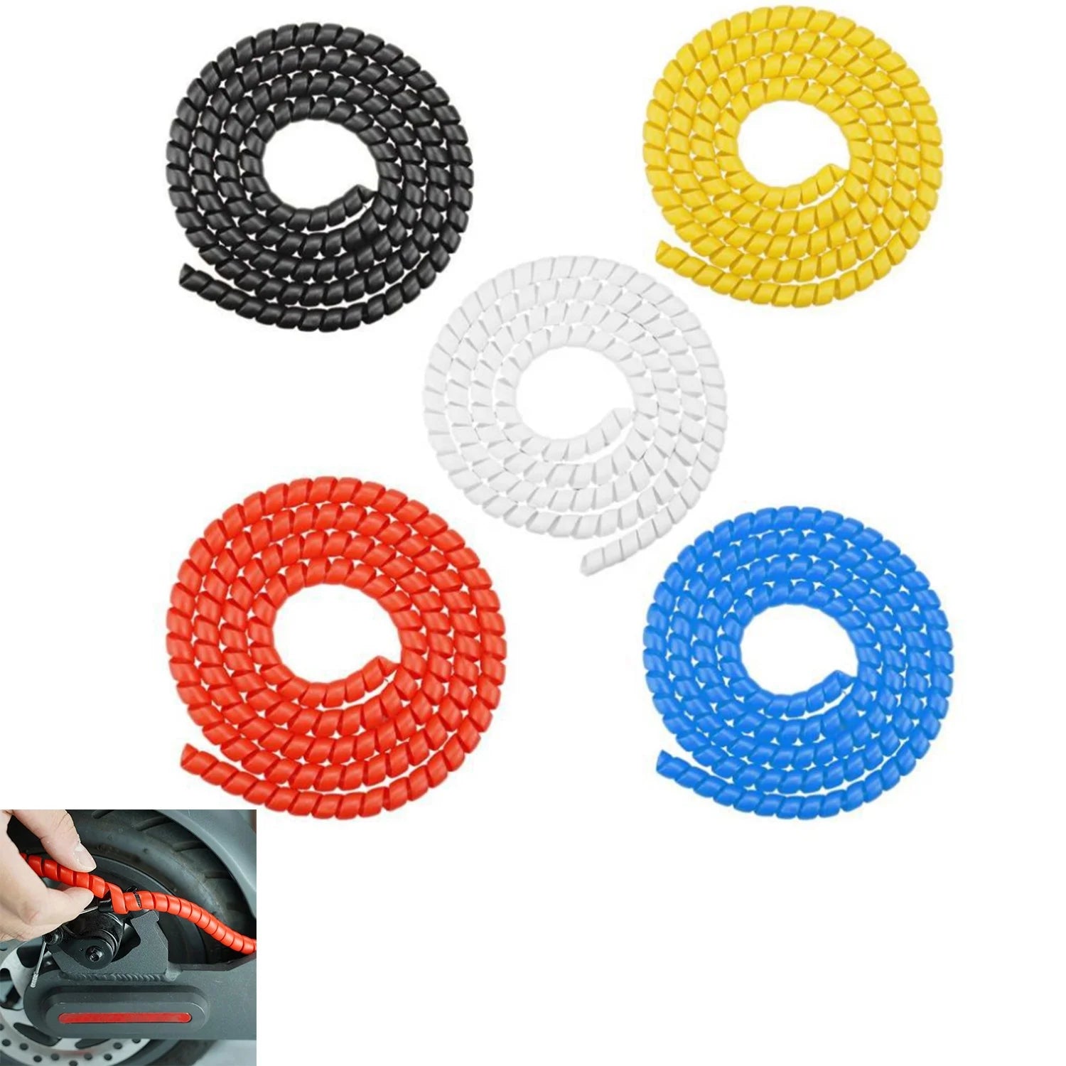 1m M365 Scooter Brake Hidden Line Spiral Protection Pipes Motor Wire Protection Sleeve for Xiaomi Electric Scooter Accessories