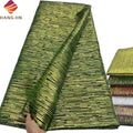 2024 New Design Green African Jacquard Brocade Lace Fabric Nigerian Embroidery French Organza Lace Fabric for Women Party Dress