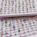 Joker Small Fresh Gold-plating Ring High-grade Sense Micro Set Zircon Ring Light Luxury Shiny Colorful Gemstone Ring