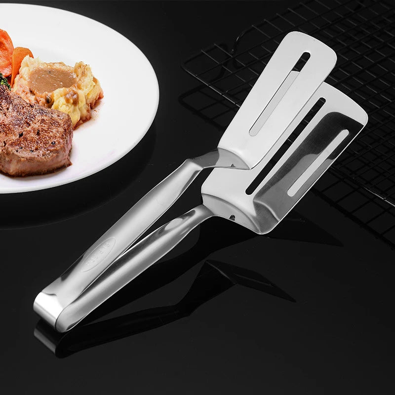 Multifunctional Heavy Duty Stainless Steel Dishwasher Safe Steak Clamp Fried Fish Baking Bread Barbecue Frying Shovel Clip Food