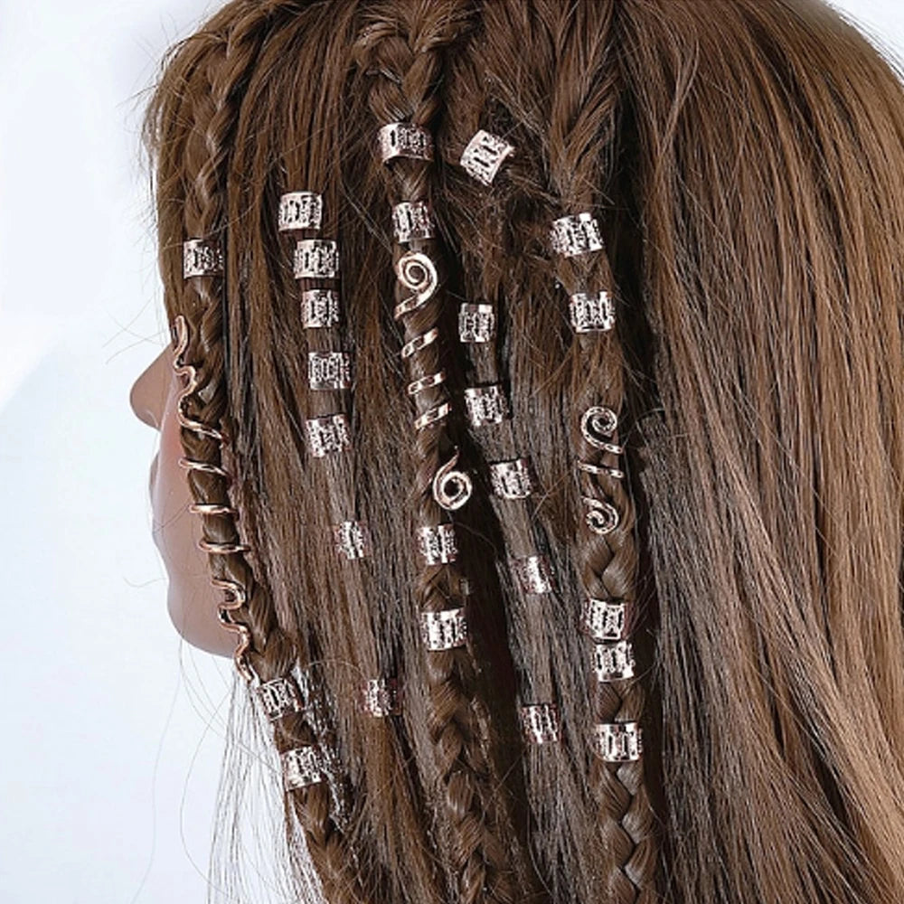 Viking Celtic Knot Retro Ethnic Wind Rotating Spiral Snake-shaped Dirty Braided Hairpin Irish Hair Accessories Wood Metal Cotton