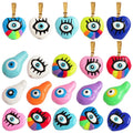 Trendy Unique Colourful Turkish Evil Luck Eye Charm PendantLove Heart DIY Bracelet Necklace Connector Components Supplies M65