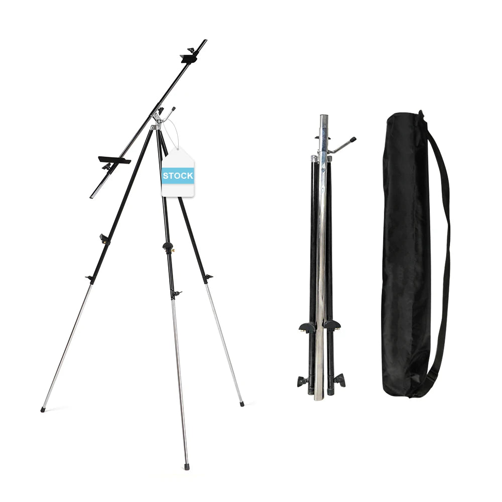 SINOART Black Metal Sketch Easel Low MOQ Quality Stainless Steel Italian Field Easel Slim Profile Caballete Metalicos