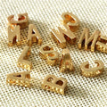 6mm DIY Stainless Steel Gold Tiny Initial Alphabet Letter Bead No Fade for Children's Christian Name Customize Bracelet/Necklace
