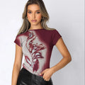 2024 Short Sleeved T Shirt Custom Logo Printed Embroidered Slim Women'S Casual Halter Fashionable Tops