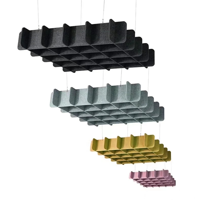 Ceiling Design for House Decor Suspended Baffle Ceiling Hexagon Shape Acoustic Panel Sound Proof Acoustic Wall Panels