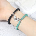 Beaded Couple Bracelet for Lover 2pcs/set Natural Stone Beads Magnetic Puzzle Heart Bracelet Distance Magnet Couple Bracelet