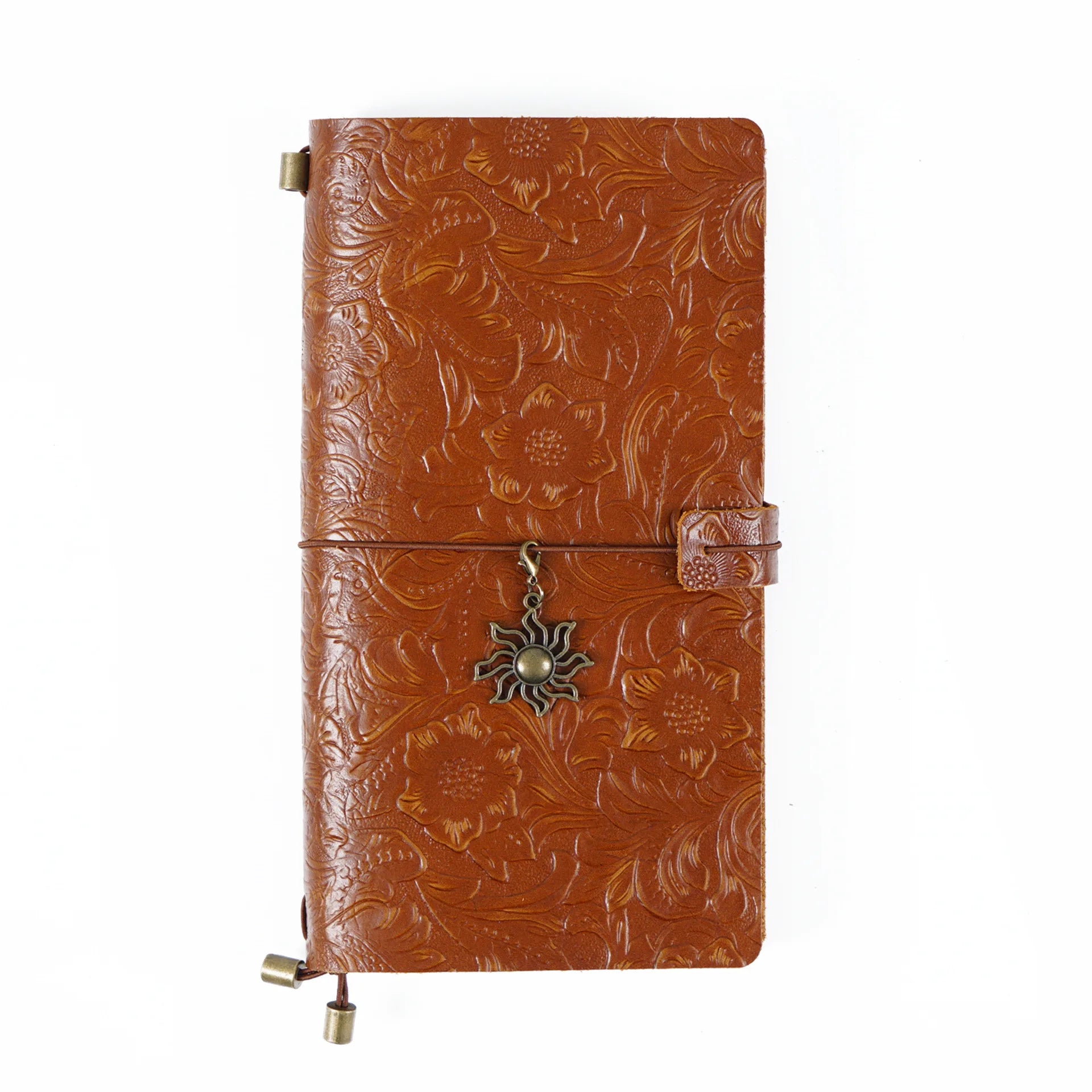 Original Retro Carved Cowhide Travel Notebook Manual Stationery Hand Ledger Creative Diary with Hardcover Leather Cover