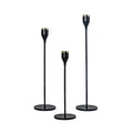 European Style Modern Home Decor Black Thin Rod round Bottom Metal Candlestick Holder