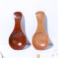 Lotus Wood Small Wooden Spoons Ice Cream Short Handle Mini Wide Mouth Tea Spoon